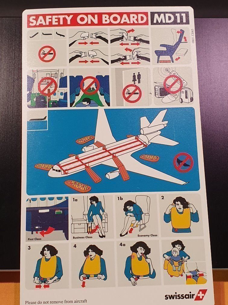 Cartoline: SWISSAIR SAFETY CARD MD-11 – Usato da Glattfelden venduto da hbct 1