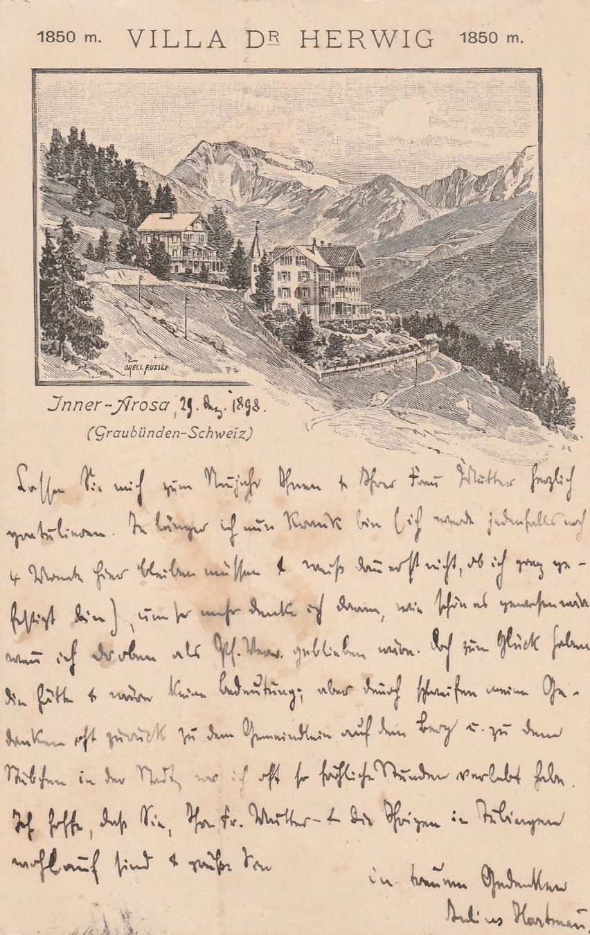 Cartoline postali: Inner-Arosa Villa Dr. Herwig – Usato da Rorschacherberg venduto da fratovi2