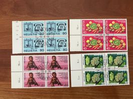 1976 CH Erstag gest.Viererblock mit Tab  (K185)