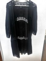 SCHWARZE SPITZEN-KIMONO-JACKE