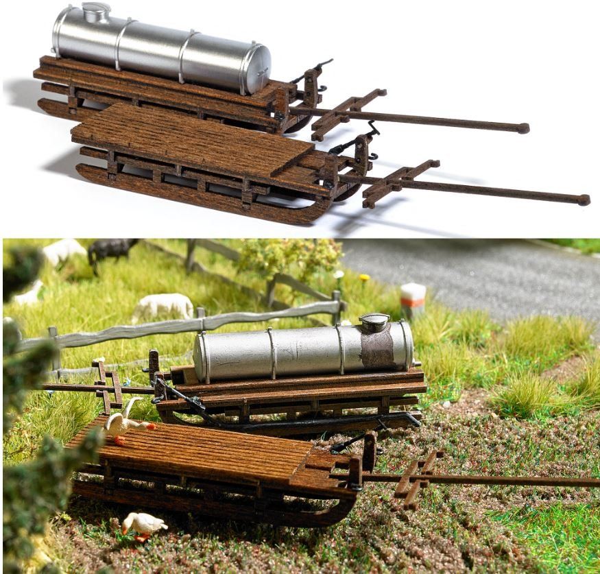 Busch Modellini di ferrovie: Busch H0: Transportschlitten – Nuovo e nell'imballaggio originale da Niederhasli venduto da rail-duerst 1