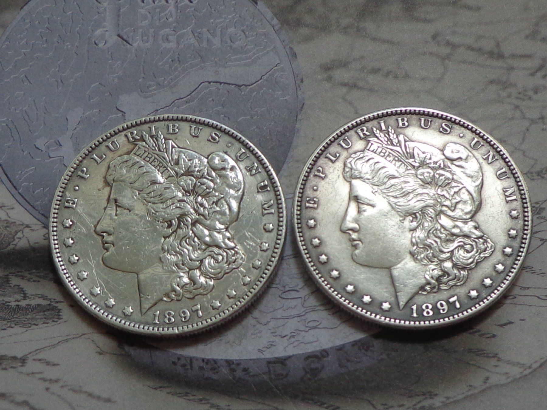 Tutti le monete: 2 x 1 dollar USA 1897 "Morgan dollar" – Usato da Pully venduto da UCA01 1