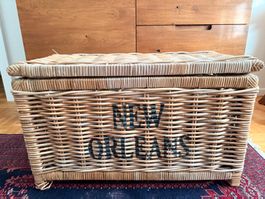 Korb Truhe Rattan mit Deckel NEW ORLEANS Aufbewahrung