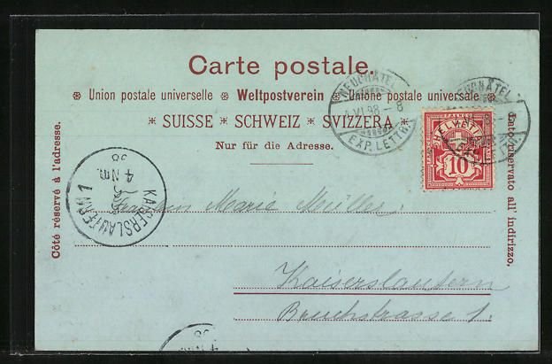 Cartoline postali: Mondschein-AK Neuchâtel, Teilansicht – Usato da Berlin venduto da bartko-reher 1