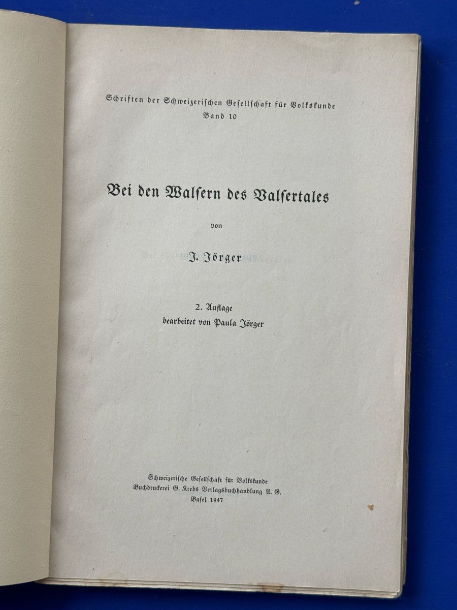 Libri: Bei den Walsern des Valsertales. – Usato da Adliswil venduto da buch_und_kunst 1