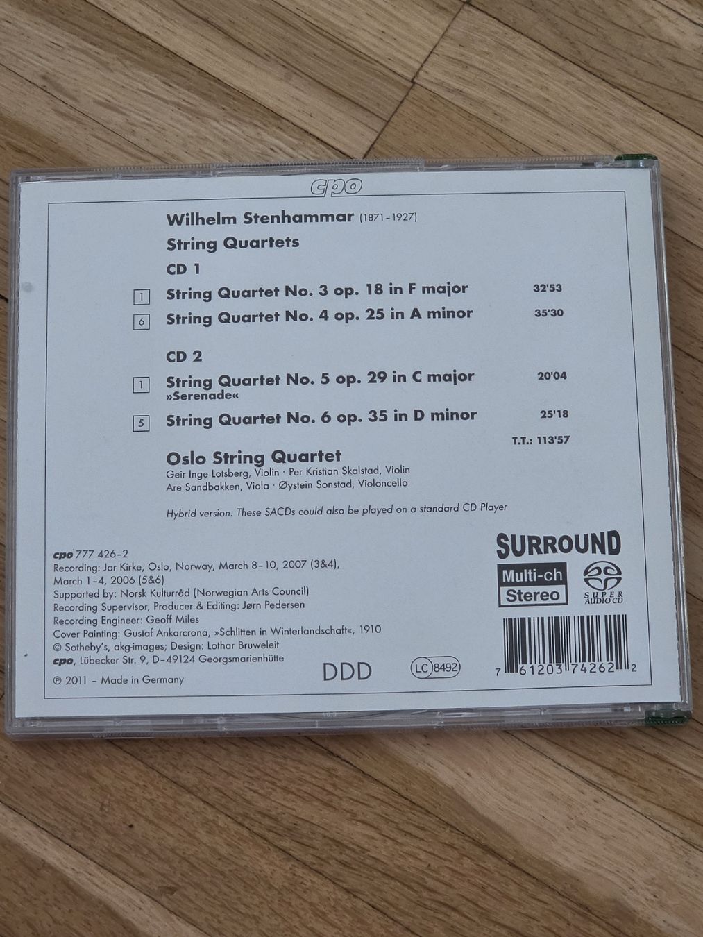 CDs: Doppel-SACD: Wilhelm Stenhammar: String Quartets 3-6 – Gebraucht aus Aesch BL von immon 1