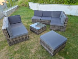 Rattan-Lounge für den Garten – 8-teilig, kombinierbar