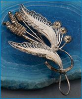 ❤️ Vintage Brosche Filigran Kunstvoll 925 Silber 1940er 50er