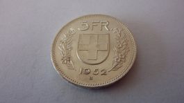 Seltener Fünfliber 1952, vorzüglich