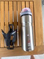 Edelstahl-Trinkflasche 750 ml inkl. Fahrrad-Flaschenhalter