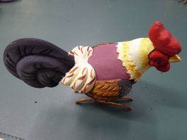 Dekohahn, bunt, nicht nur für Ostern