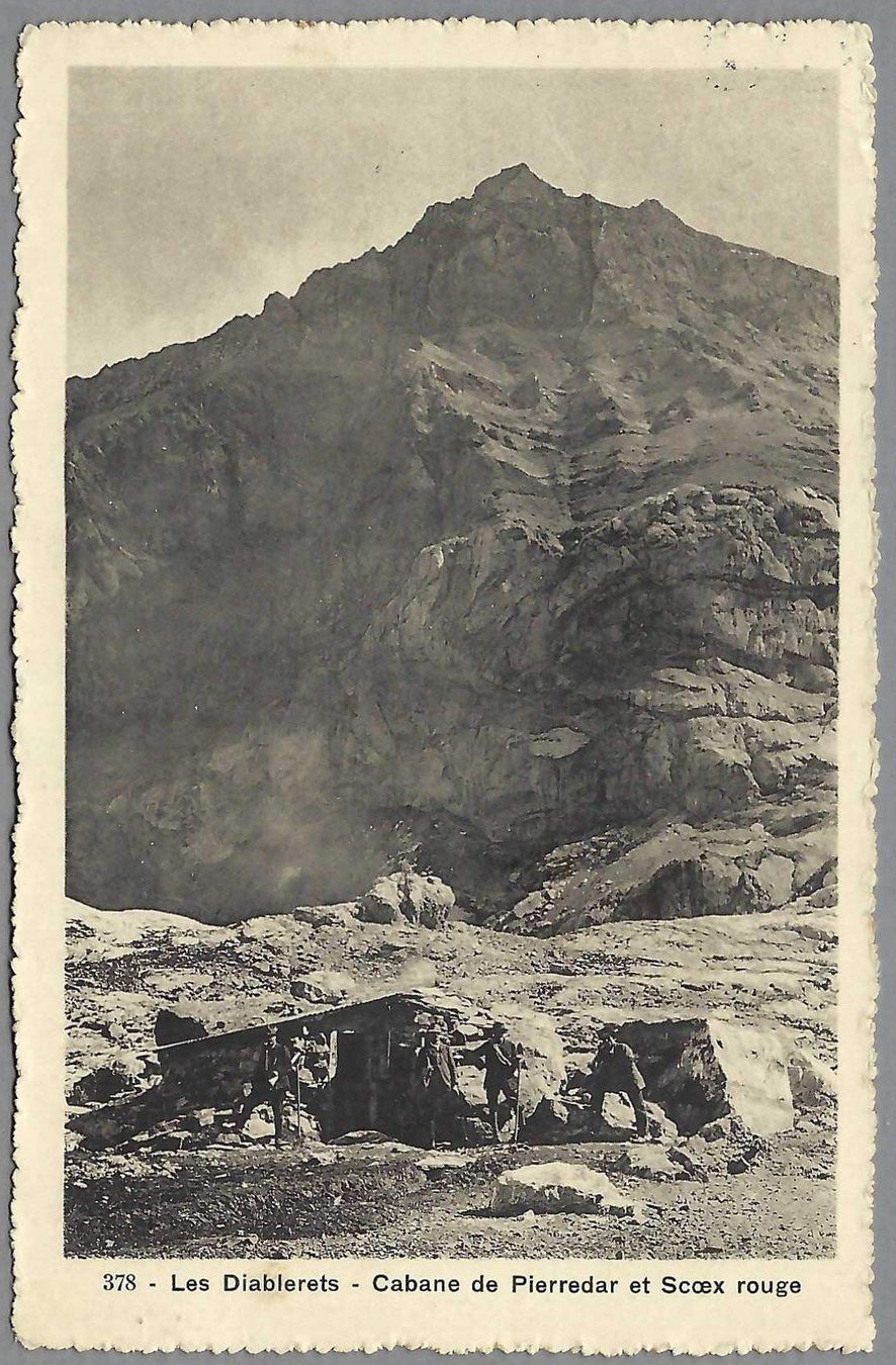 Cartoline postali: 1920 LES DIABLERETS, CABANE DE PIERRE DARET SCOEX ROUGE – Usato da Pura venduto da ulisse1957