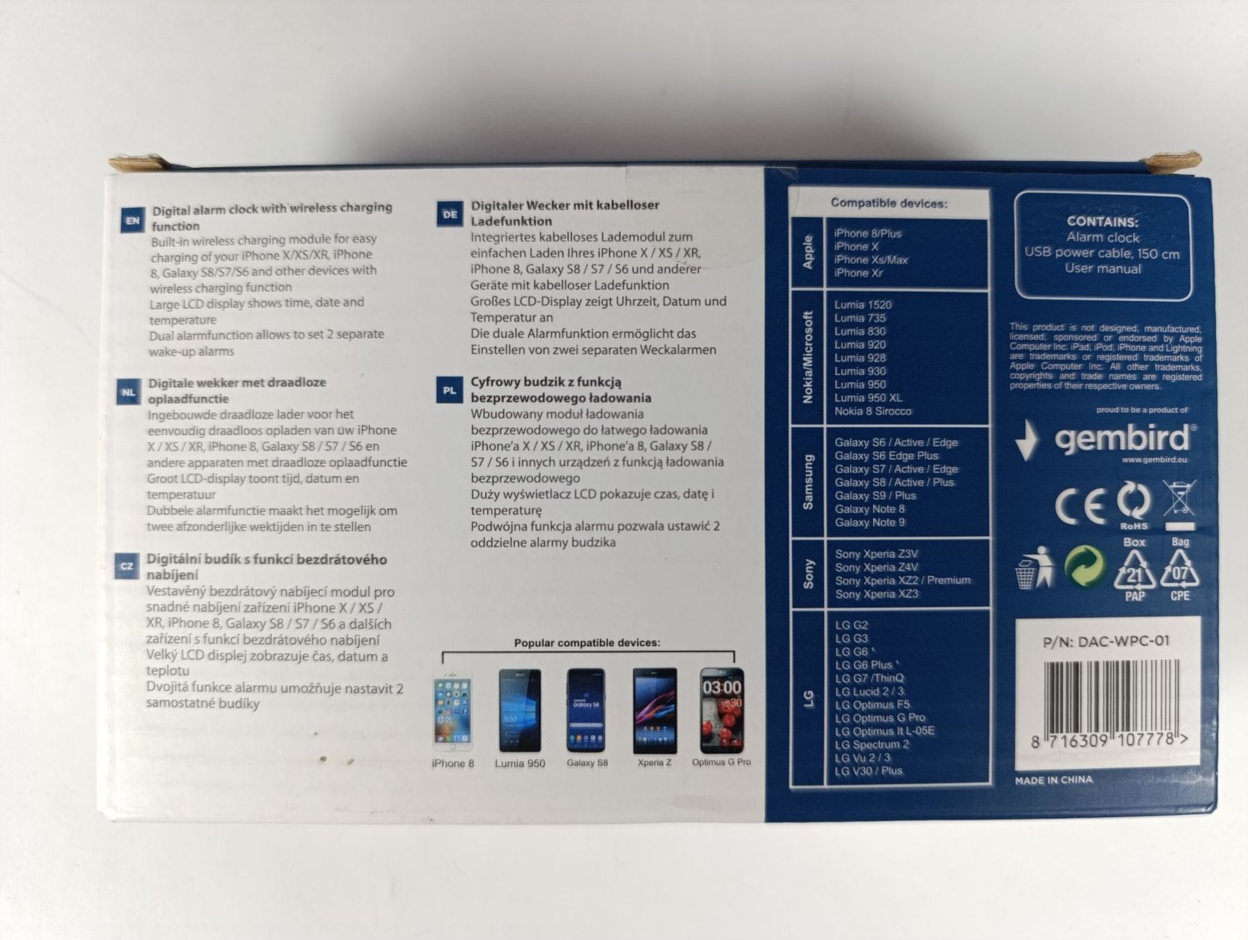 Sveglie: GEMBIRD Reveil digital / chargeur sans fil – Nuovo (secondo la descrizione) da Thielle venduto da Plusvalue_Neuchatel 3
