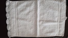 Handtuch; Baumwolle, gestickt, weiss, neu, 4 Stk.