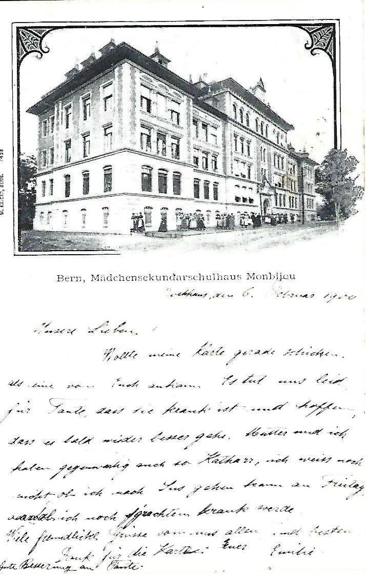 Ansichtskarten: Bern Mädchenschule – Gebraucht aus Wetzikon ZH von Brulu100