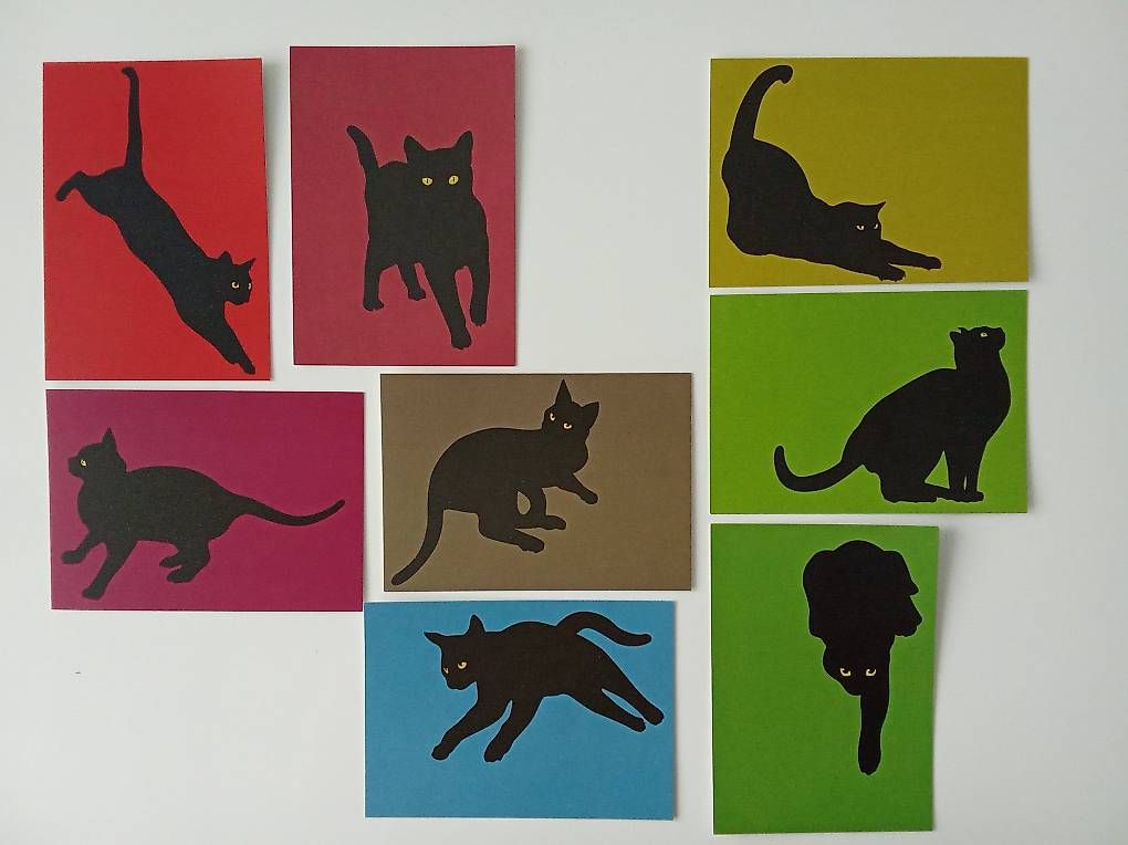 Cartoline postali: 8 Postkarten mit Katzen-Motiven – Nuovo (secondo la descrizione) da Rothrist venduto da derailed1987