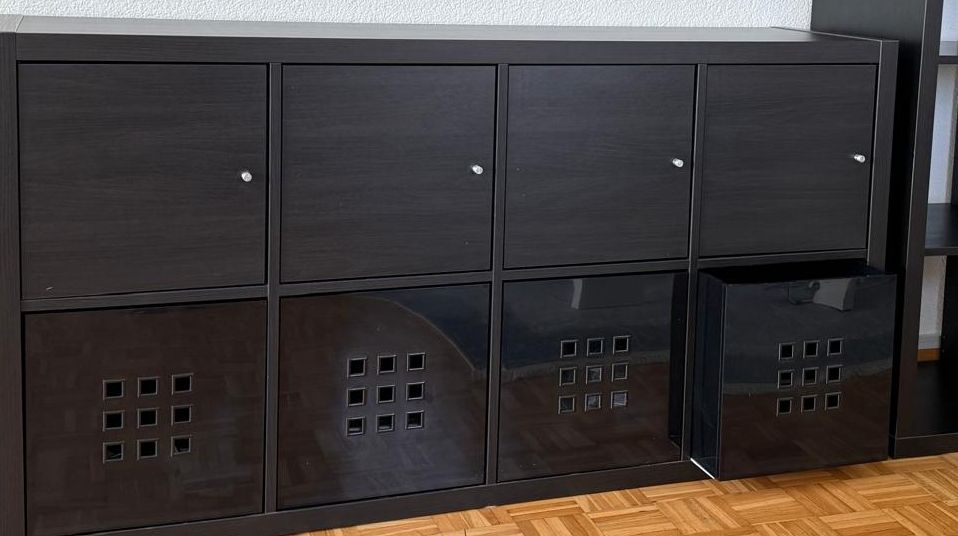 Ikea TV Möbel: Ikea Fernsehmöbel schwarz mit Regalelement – Gebraucht aus oensingen von avalon013 1