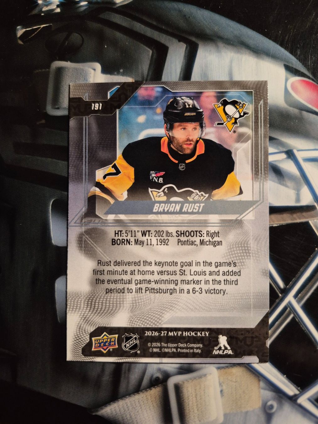 NHL Cartes à collectionner: NHL Bryan Rust Pittsburgh Penguins – D'occasion à Treiten par Sauber73 1