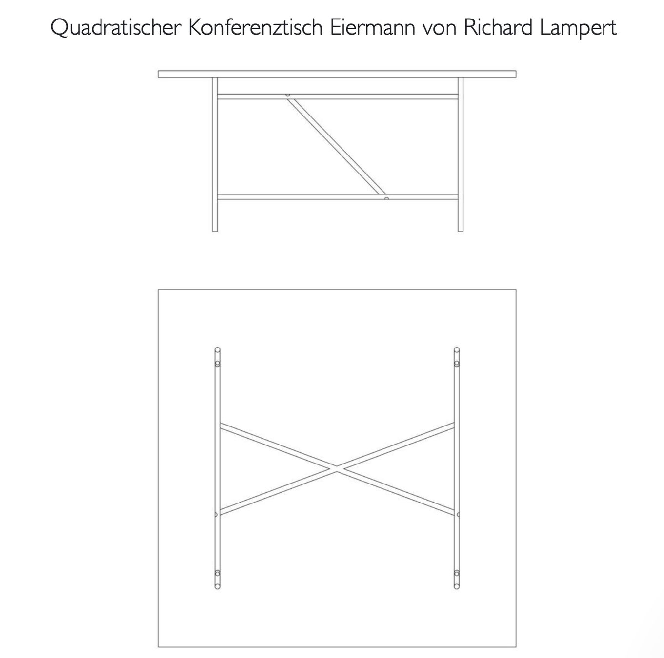 Richard Lampert Bureaux: Quadratischer Konferenztisch Eiermann von Richard Lampert – D'occasion à Luzern par kimbaey 7
