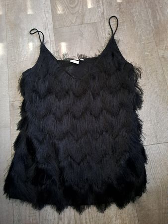 H&M Top schwarz Gr. M Fransen 