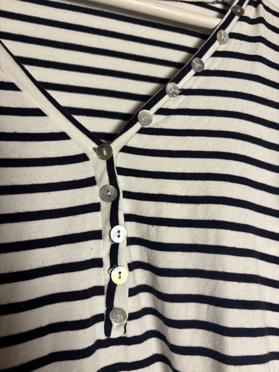 T-shirt: vintage striped button shirt – Usato da Leissigen venduto da lamooniade 2