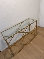  Wandkonsole - Glas & Stahl - Goldfarben - ATHENA