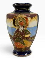 Vase japonais vintage Satsuma peint à la main