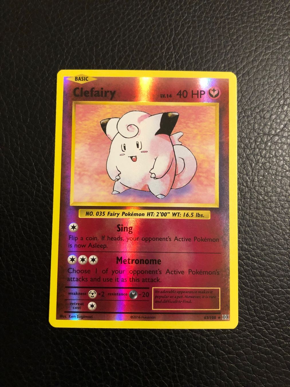 Pokémon Carte collezionabili: Evolutions Clefairy reverse rare 63/108 NM Ab 1 – Usato da Paradiso venduto da Pkmn10