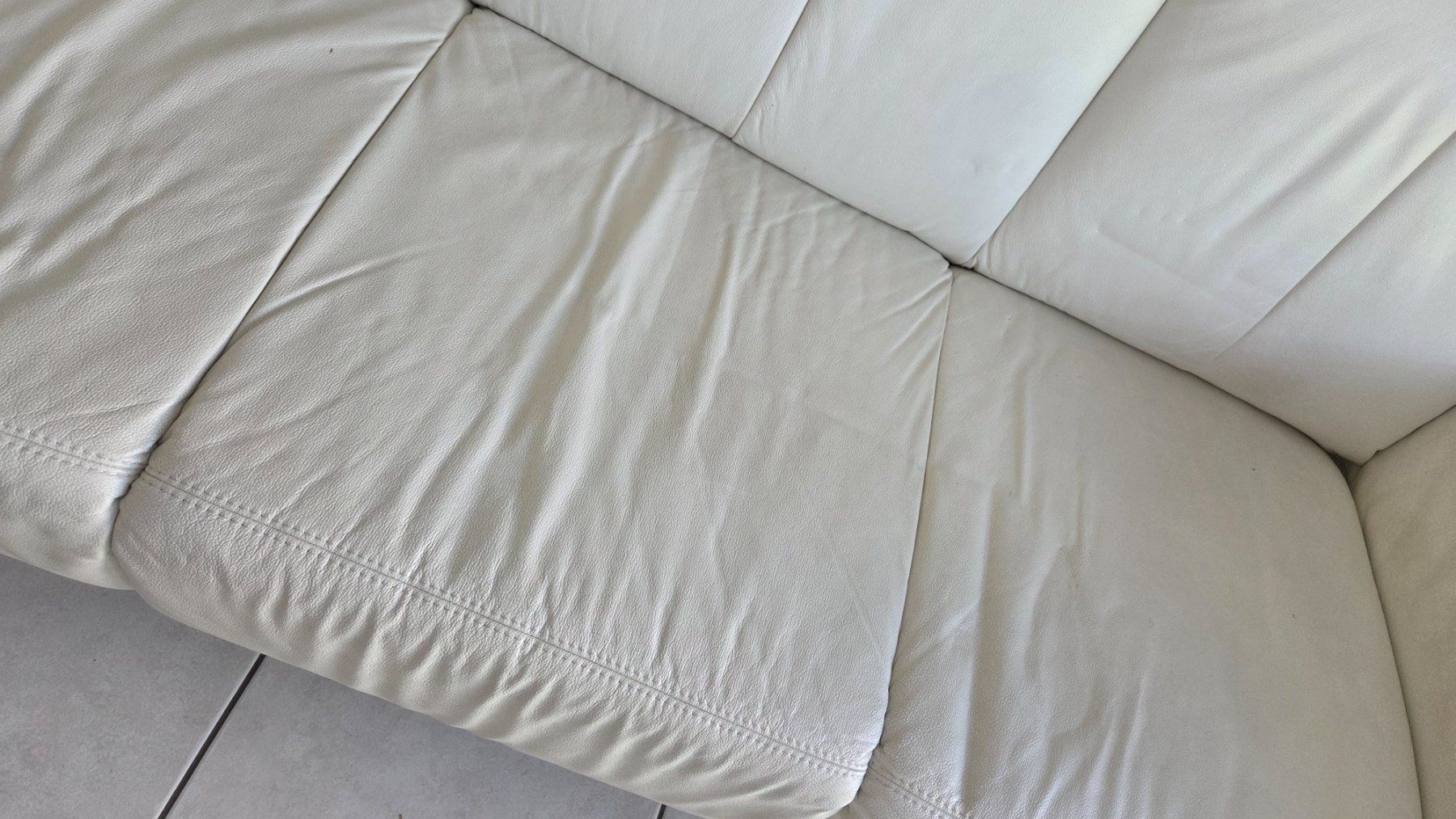 Sofas: Echtleder 3er Sofa Weiss B198xT90xH105 – Gebraucht aus Niederrohrdorf von Danse01 2