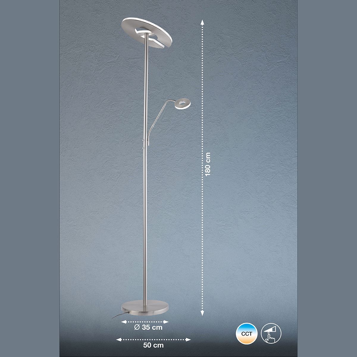 Lampade: LED Stehleuchte, Dimmer, 180 cm Höhe – Nuovo (secondo la descrizione) da Kreuzlingen venduto da Smart-Light 3