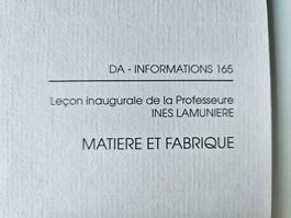 Leçon inaugurale de Ines Lamuniere, EPFL 1994