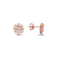 Ohrstecker roségold Stern Zirkonia 925 Silber 8mm