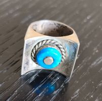 Silberring 925 mit blauem Stein - ca. 11.07 gr. - Gr. 56-57