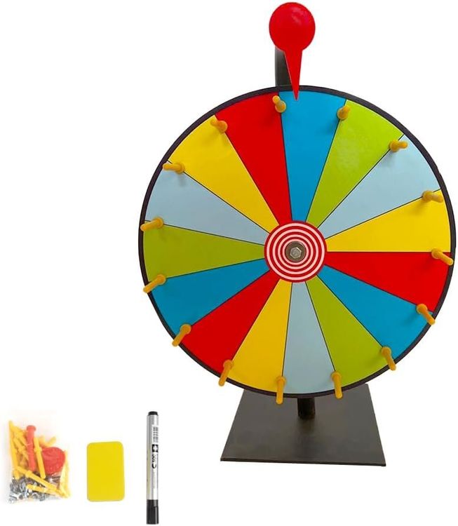 Glücksrad 20cm Zum Selbstgestalten - 8 Farben Mit Ständer & Stift