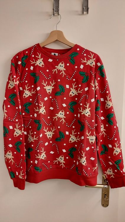 Weihnachten Hoodie Damen - Roter Weihnachtspullover Mit Weinglas Design