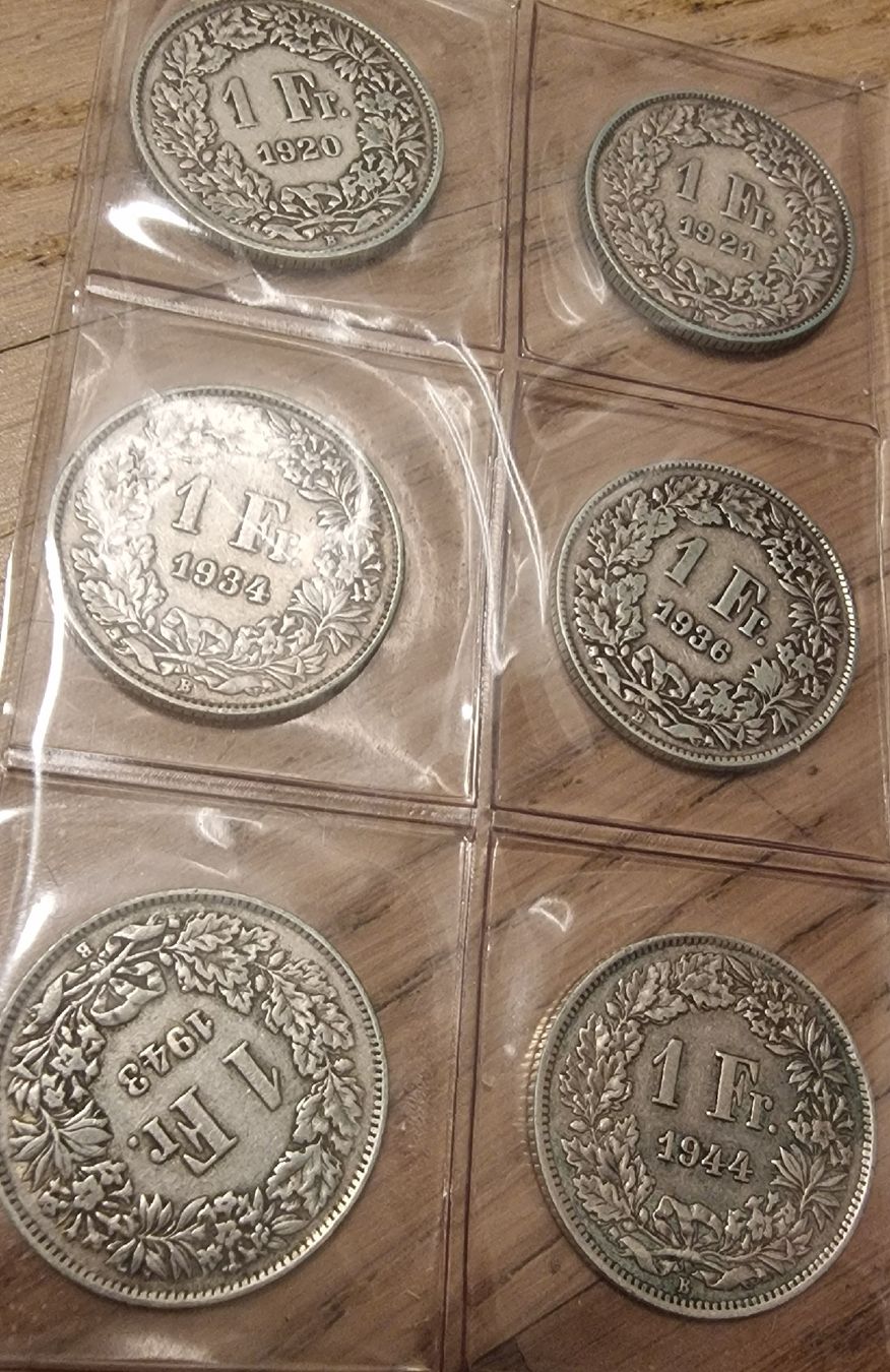 Tutti le monete: 6x Schweizer 1 Franken Münzen  – Usato da Arbon venduto da sar_l7ll 2