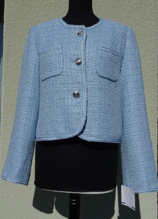 Mrs & Hugs Blazer Jacke Kastenjacke hellblau Gr. M 38 40 NEU