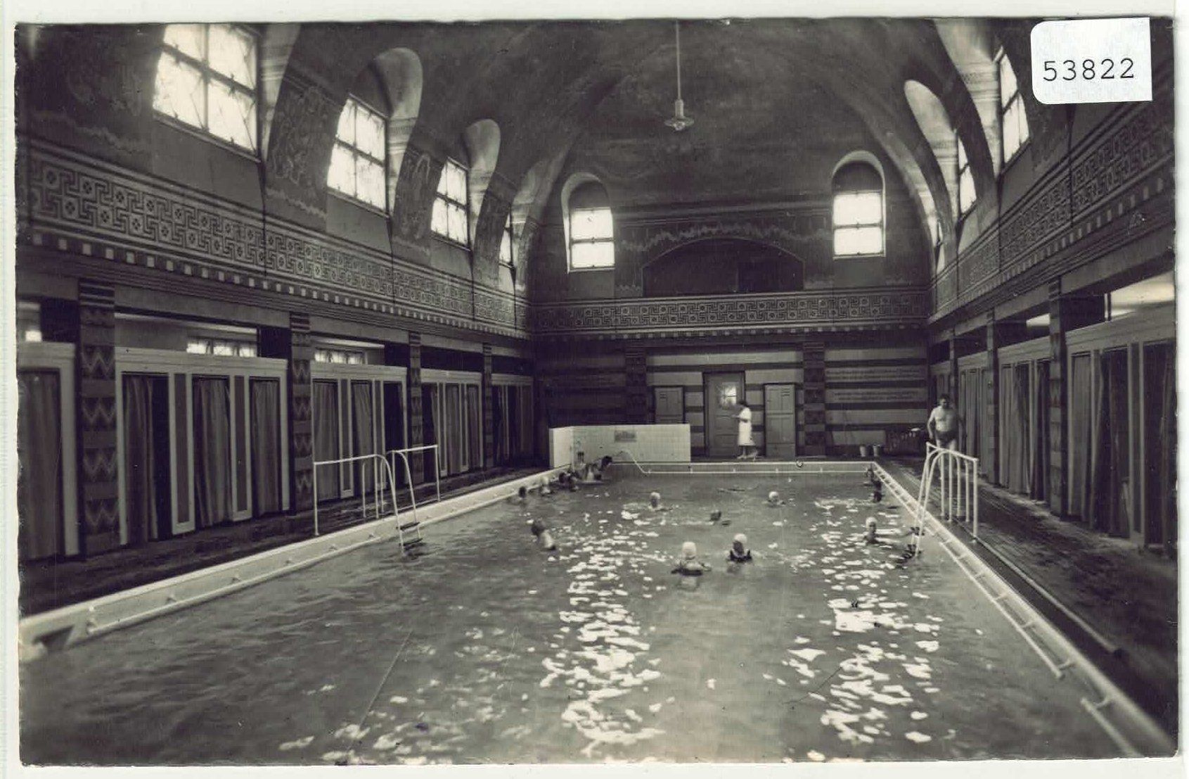 Cartoline postali: Thermalschwimmbad - Bad Ragaz - animee – Usato da Ettingen venduto da Kartenplanet