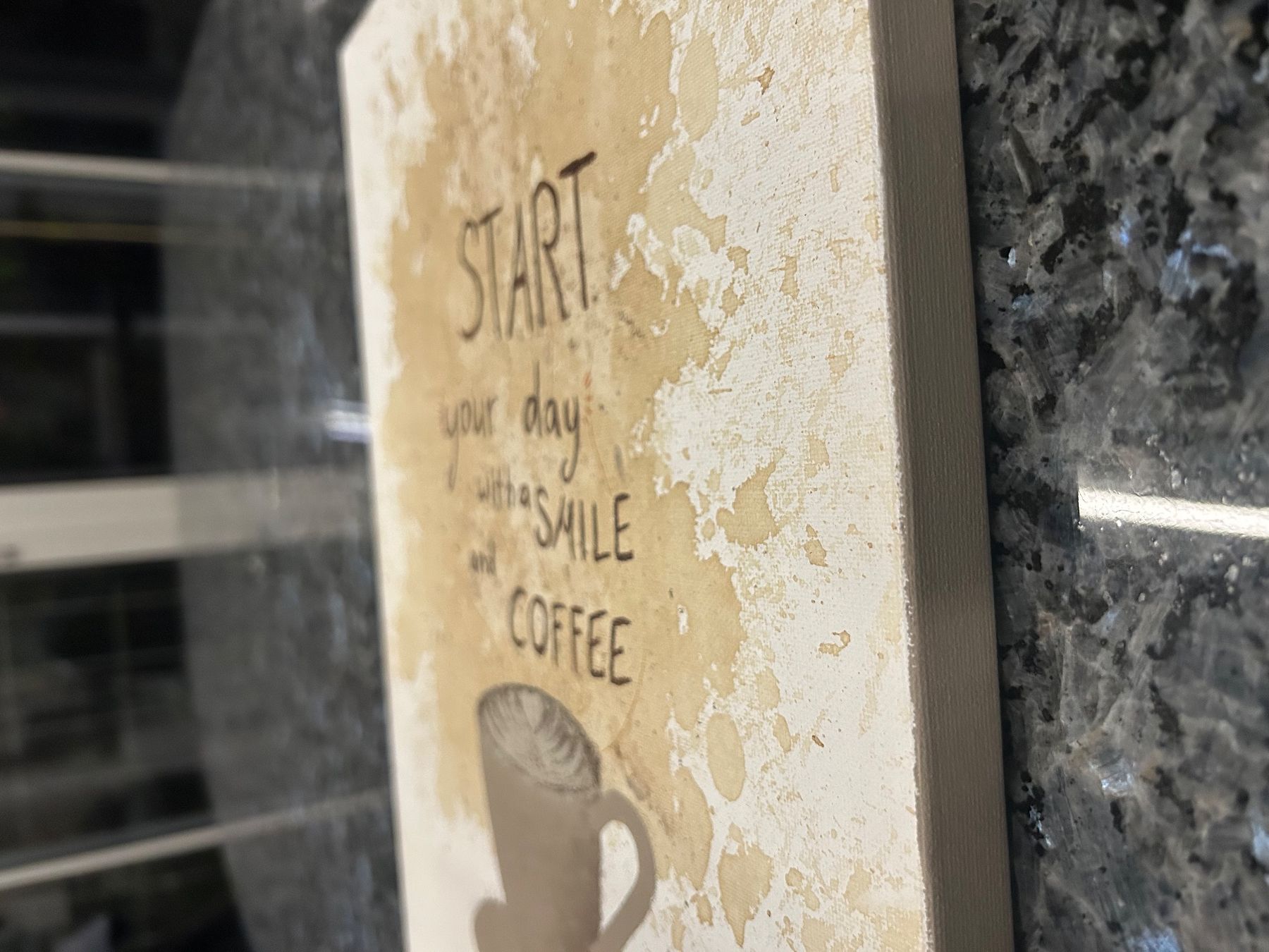 Gemälde: Kaffee Bild - "Start your day with a Smile&Coffee" – Neu (gemäss Beschreibung) aus Ziefen von Celine.Luana_H 1