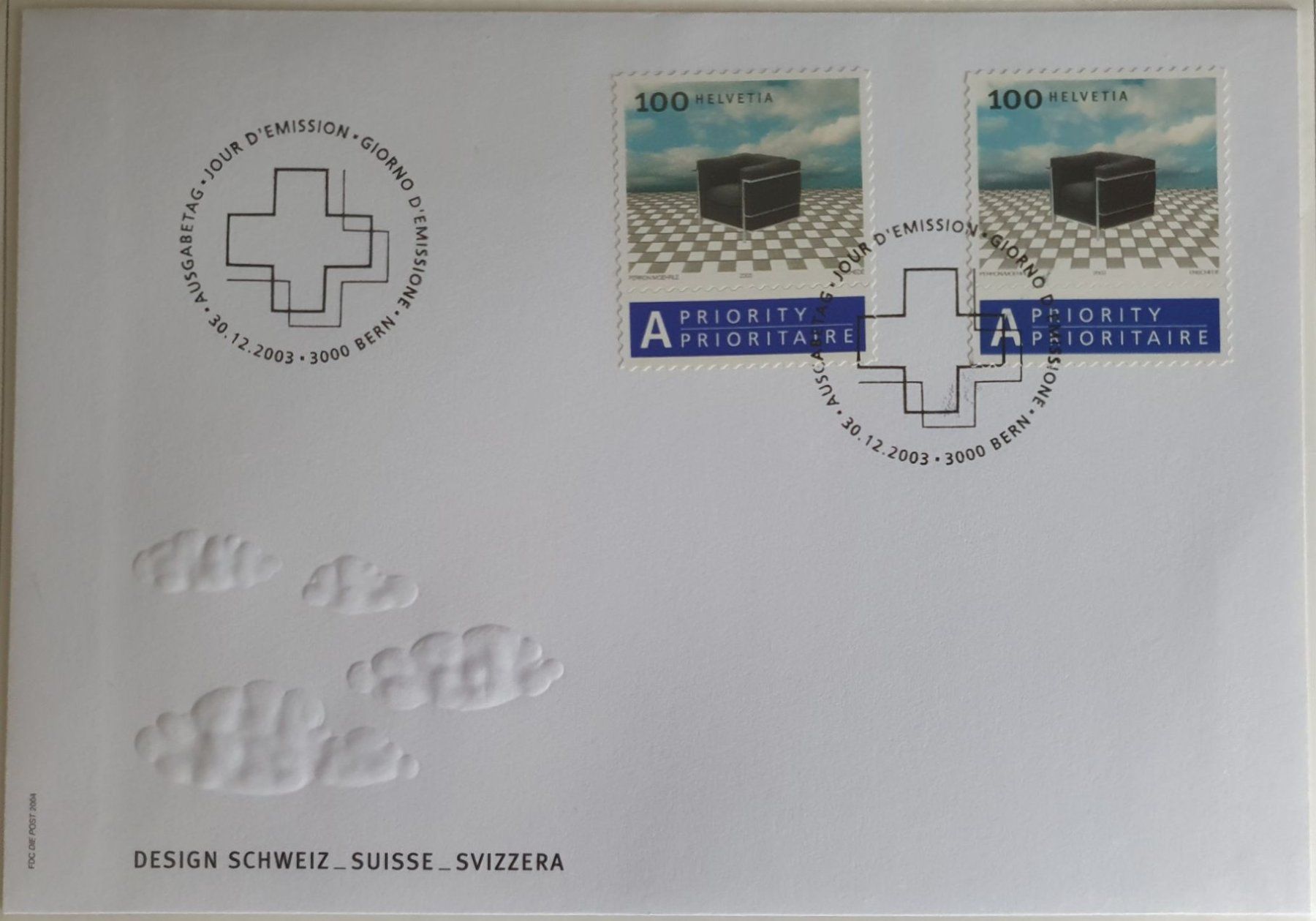 Tutti i francobolli: 1109, 1109H Combo-FDC Corbusier-Sessel Kat. 150.- – Usato da Fislisbach venduto da Zigzag12