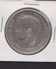 Alle Münzen: 5 Pesetas 1896 Silber – Gebraucht aus Zürich von burgi9 3