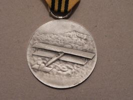 Medaille Doppeldecker Motorflug Flugzeug Firma Huguenin 1974