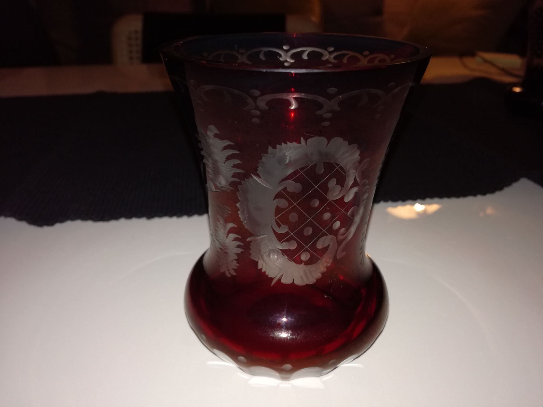 Bicchieri: VASE RUBINGLAS GESCHLIFFEN – Usato da Locarno venduto da ICARO8
