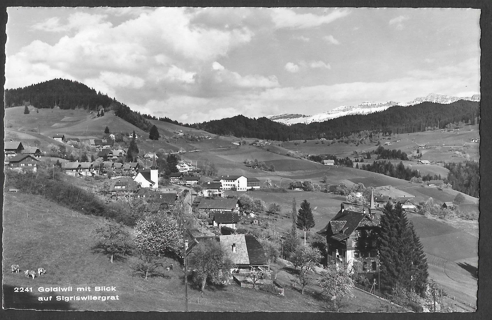 Cartoline postali: Goldiwil mit Blick auf Sigriswilergrat – Usato da Olten venduto da clotaldi