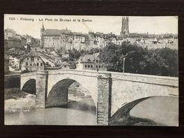 FRIBOURG Le Pont de St-Jean et la Sarine, ungelaufen