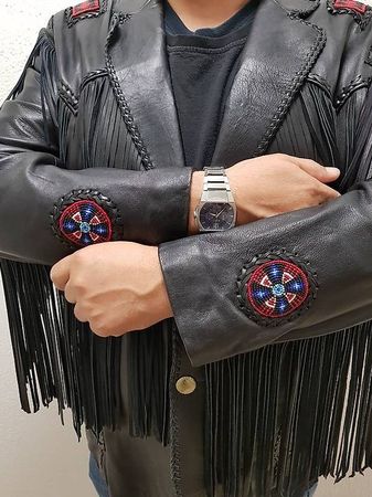 Coole Fransen Lederjacke, Grösse XL, Top Zustand!