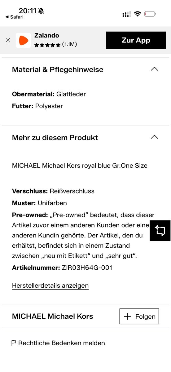 Michael Kors Borse da donna: MICHAEL Michael Kors Handtasche royal blue One Size – Nuovo (secondo la descrizione) da Rorschacherberg venduto da pol_2pw7 7