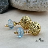 Ohrstecker mit Aquamarin, Silber rosevergoldet