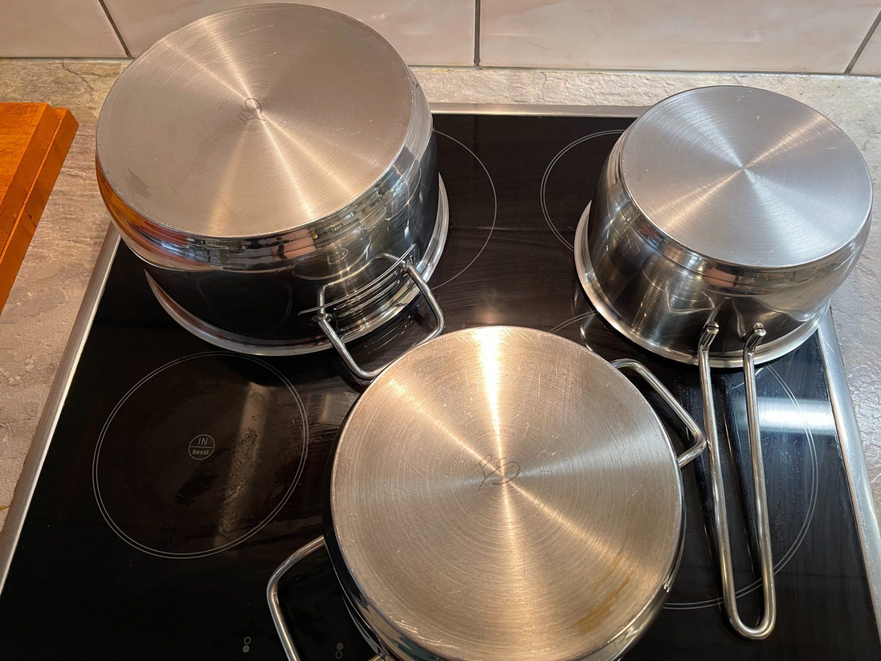 Töpfe: Töpfe 3x aus Edelstahl 18/10 – Gebraucht aus Arisdorf von comestibles 1