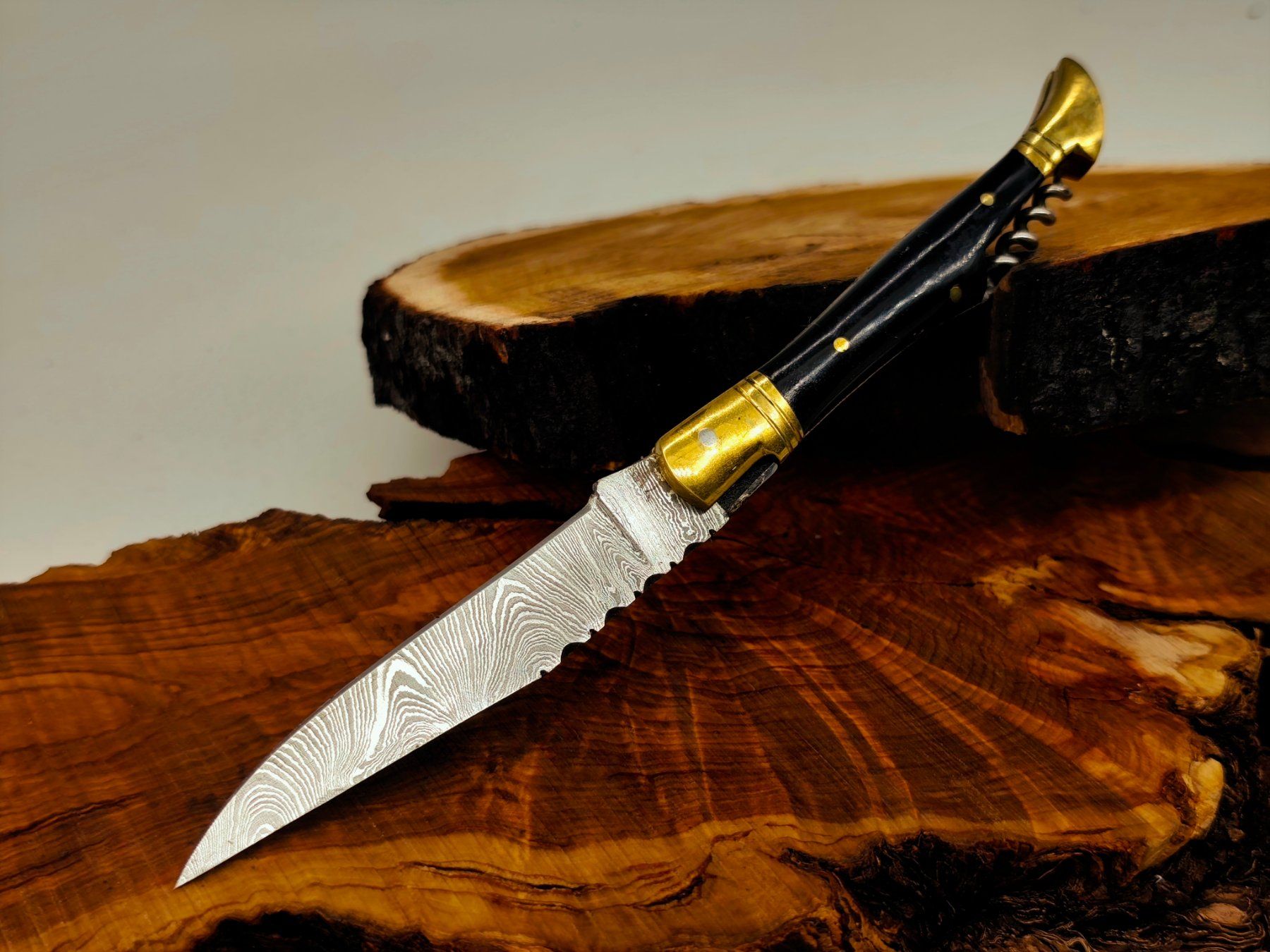 Accessori: Laguiole Damast Messer Klappmesser echtes Damastmesser – Nuovo e nell'imballaggio originale da Arlesheim venduto da Premius_1 1